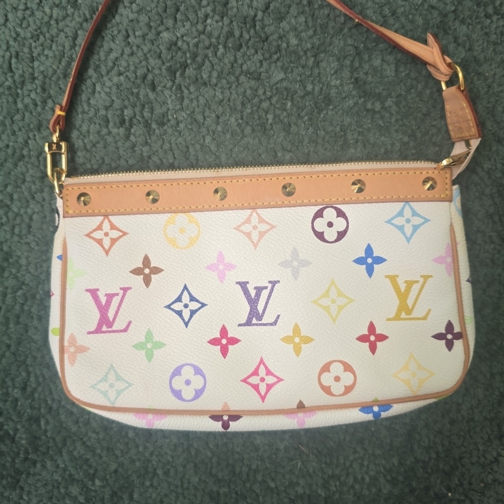 Louis Vuitton White Multicolor Monogram Shoulder Pochette